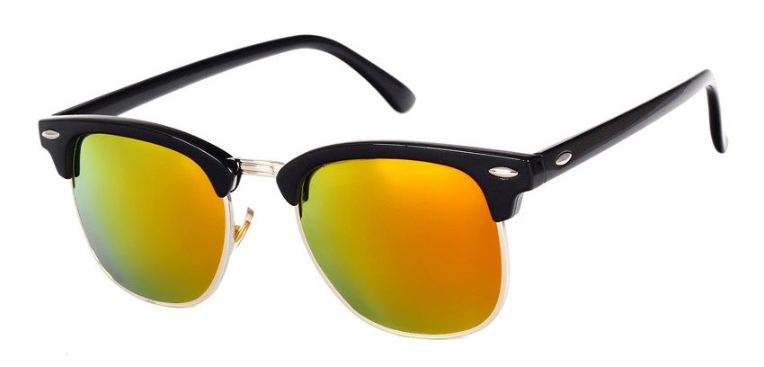 Ochelari de soare Clubmaster Retro Galben - Argintiu'